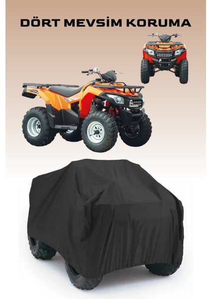 Siyah Kuba Vip Track 250 Atv Branda, Güvenli, Su Geçirmez Dayanıklı Kumaş