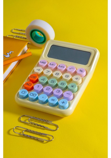 Renkli Yuvarak Tuşlu Şirin Hesap Makinası