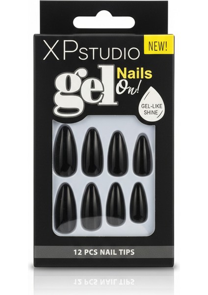 Takma Tırnak Jel Yapıştırıcılı Siyah 12'li
