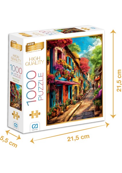 Renkli Evler - 1000 Parçalı Puzzle - 48 x 68 cm