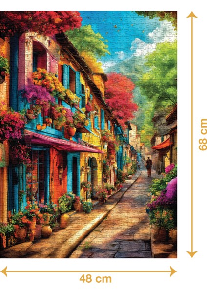 Renkli Evler - 1000 Parçalı Puzzle - 48 x 68 cm fiyatları