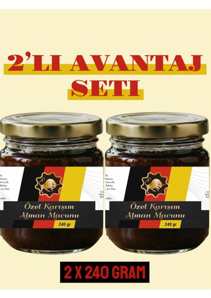 2 x 240 gr Alman Macunu Keçiboynuzu Pekmezli Ballı Ginsengli Polenli Macun Güç ve Kuvvet fiyatları