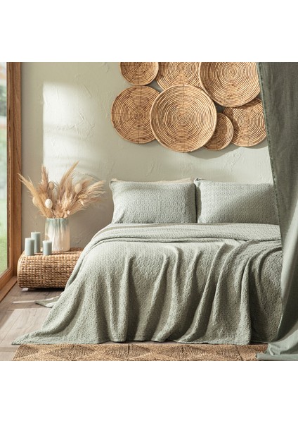 Mariette Yatak Örtüsü Seti 280X260 cm Duman Yeşili