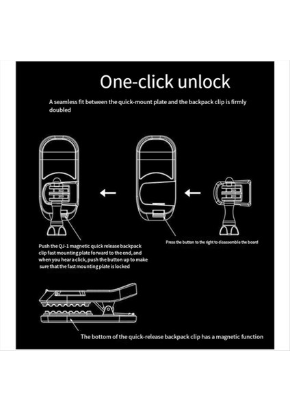 Xıletu Hızlı Serbest Bırakma Sırt Çantası Klipsi Gopro Djı Action Camera Tutucu Için Uygun Manyetik Tutucu (Yurt Dışından) modelleri