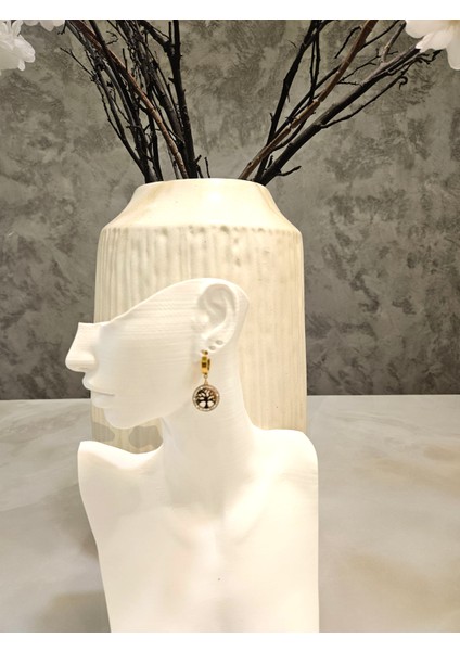 Yüksek Kalite Paslanmaz Çelik Yaşam Ağacı Küpeleri