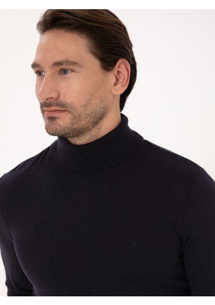 Erkek Lacivert Slim Fit Basic Kazak 50318678-VR033 fiyatları