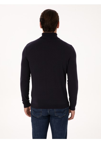 Erkek Lacivert Slim Fit Basic Kazak 50318678-VR033 indirimleri