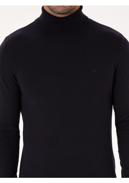 Erkek Lacivert Slim Fit Basic Kazak 50318678-VR033