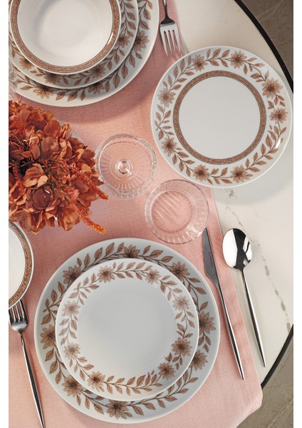 Meadow Maroon 24 Parça 6 Kişilik Yemek Takımı