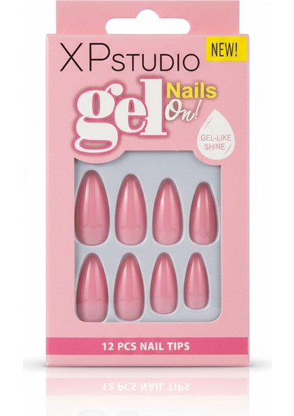 Takma Tırnak Jel Yapıştırıcılı Pembe 12'li