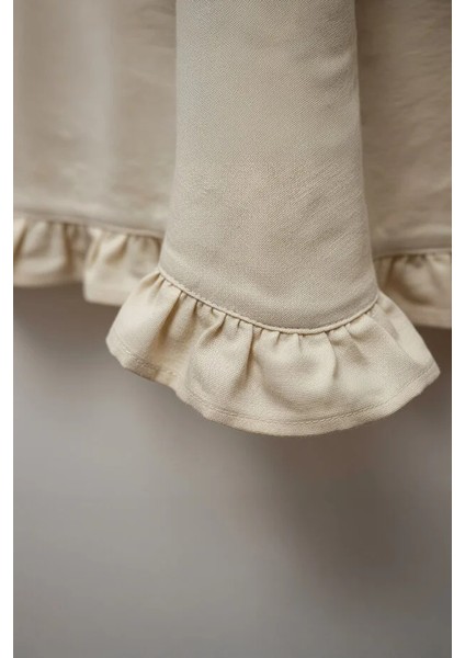 Fırfırlı Krem Pamuklu Masa Örtüsü – Şık ve Zarif Tasarım ( 140X140CM) modelleri