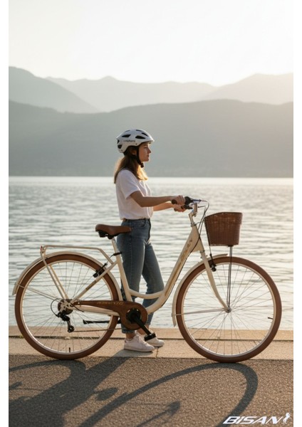 Sorrento-S Şehir Bisikleti 44 cm V 26 Jant 7 Vites Krem Gold