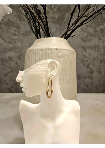 Şık Altın Tonlu Paslanmaz Çelik Halka KÜPELER-18K Altın Kaplama fırsatları