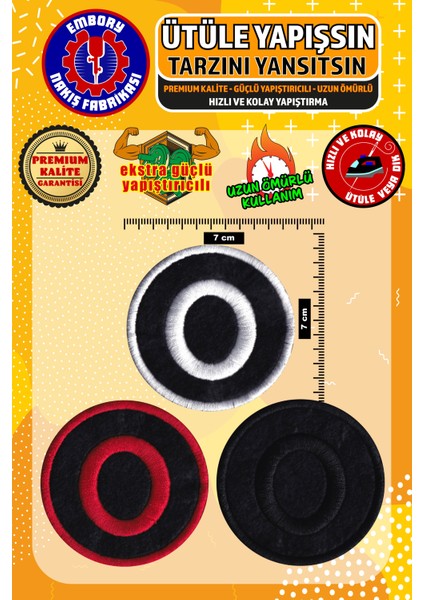 Ütü ile Yapışan Arma Yama, O Harf (3 Adet) Ütüyle Yapışan Nakış Dokuma Aplike Patch