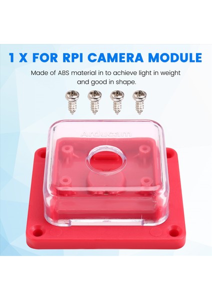 Rpı Kamera Modülü Için Rpı Kamera V1/v2 Arducam 16MP/64MP IMX219 Kamera Mahkemesi Muhafaza Kılıfı Kırmızı (Yurt Dışından) fırsatları