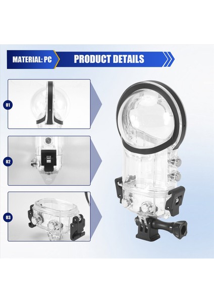 Insta 360 X3 Için Su Geçirmez Muhafaza Çantası Sualtı Dalış Koruyucu Kabuk Asiton Kamera Aksesuarları (Yurt Dışından) indirimleri