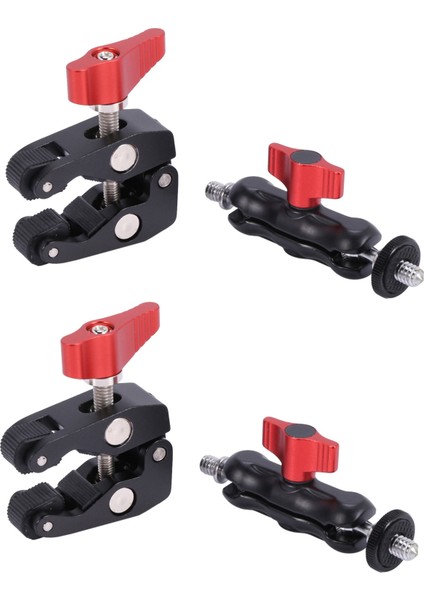 2x Slr Kamera Sihirli Kol Çift Sıcak Ayakkabı Balo Kafa Yengeç Pençesi Klipsi Evrensel Monitör Braket Balo Kafa Kelepçesi Süper Tutucu (Yurt Dışından)