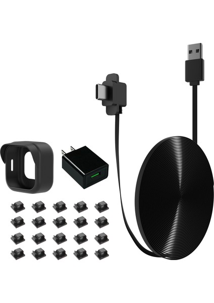 Kamera Uzatılmış Şarj Kablosu Izleme Göz Kırpma Outdoor 4 Abd Fiş Için Koruyucu Kapak (Yurt Dışından)