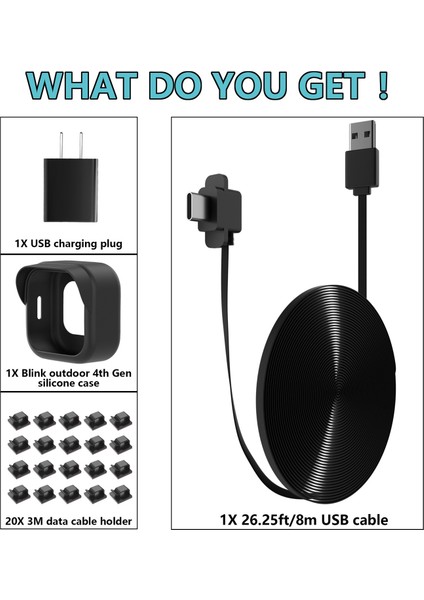 Kamera Uzatılmış Şarj Kablosu Izleme Göz Kırpma Outdoor 4 Abd Fiş Için Koruyucu Kapak (Yurt Dışından) fiyatları