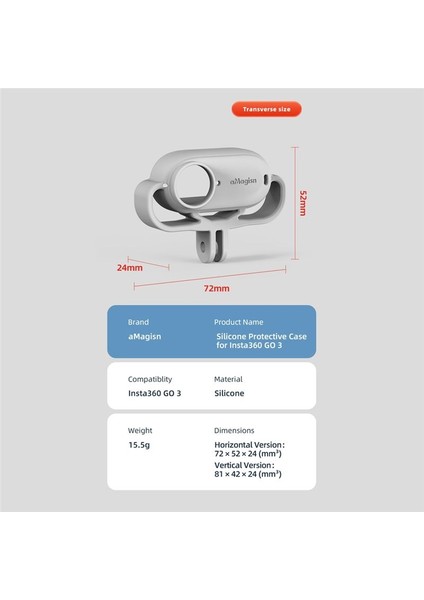 Amagısn INSTA360 Go 3 Koruyucu Çerçeve Montajı 1/4 Iplik Adaptör Koruyucu Kapak Dikey Gri (Yurt Dışından) fiyatları