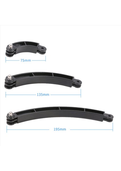 2x 3 Yollu Kask Kolu Uzatma Montajı Kavisli Kutup Selfi Çubuğu Gopro 9 8 7 6 5 Sjcam 4K Vida Olmadan (Yurt Dışından) fırsatları