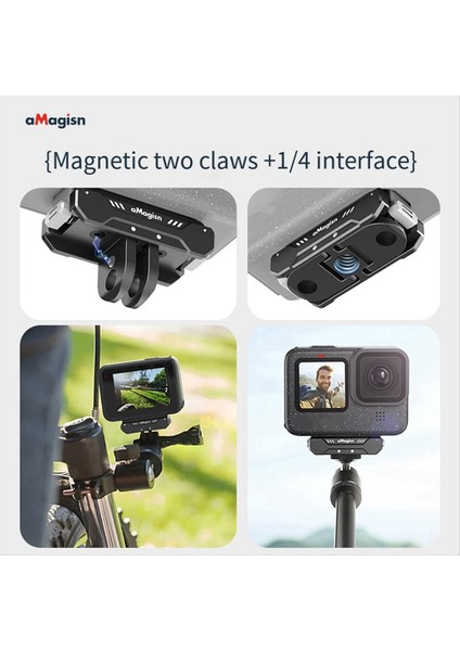 Amagısn Manyetik Hızlı Serbest Bırakma Braketi GOPRO12/11/10/9/9/8 Eylem Kamerası Hızlı Bırakma Adaptörü Için Uygundur (Yurt Dışından) modelleri