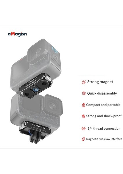 Amagısn Manyetik Hızlı Serbest Bırakma Braketi GOPRO12/11/10/9/9/8 Eylem Kamerası Hızlı Bırakma Adaptörü Için Uygundur (Yurt Dışından) fırsatları