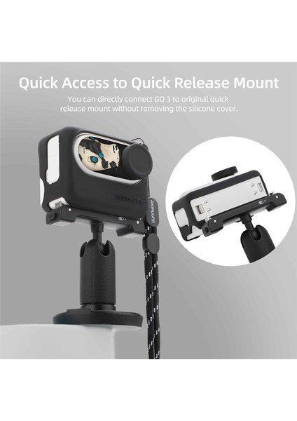 INSTA360 Go3 Silikon Kılıf Başparmak Kamera Çıkartma Lens Kapağı Koruyucu Kılıf Koruyucu Kılıf Set Siyah (Yurt Dışından)