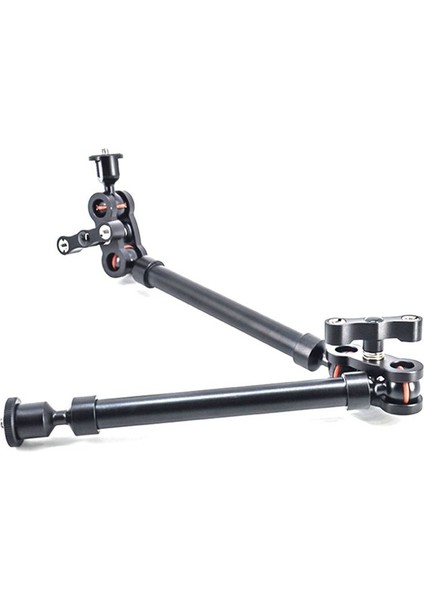 Evrensel El Stand Tüm Metal Çift Bölüm Genişletilmiş Kol Monitörü Çok Fonksiyonlu Tembel Adam Stand Kamera Aksesuarları (Yurt Dışından)