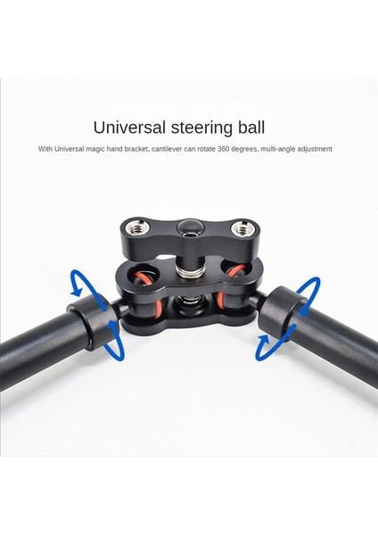 Evrensel El Stand Tüm Metal Çift Bölüm Genişletilmiş Kol Monitörü Çok Fonksiyonlu Tembel Adam Stand Kamera Aksesuarları (Yurt Dışından) indirimleri