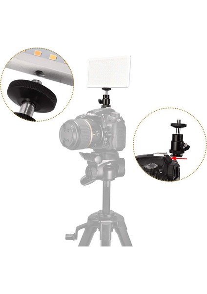 2 Pcs Sıcak Ayakkabı Montaj Adaptörlü Mini Top Kafası ve 1 Pcs Mini Sıcak Ayakkabı Montaj Monitörü Mikrofon Flaş Tutucu (Yurt Dışından) fırsatları