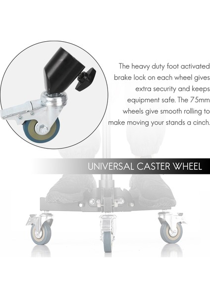 3pcs 22MM Fotoğraf Stüdyosu Universal Caster Tekerlek Tripod Kasnak Hafif Standlar/stüdyo Boom (Yurt Dışından) fiyatları
