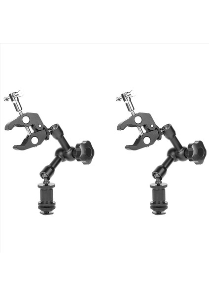 2x Sihirli Kol 7 Inçlik Eklemli Sürtünme Kolu Süper Kelepçe Ayarlanabilir Çubuk Kelepçe Klipsi Dslr Kamera Teçhizatı Için Klips (Yurt Dışından)