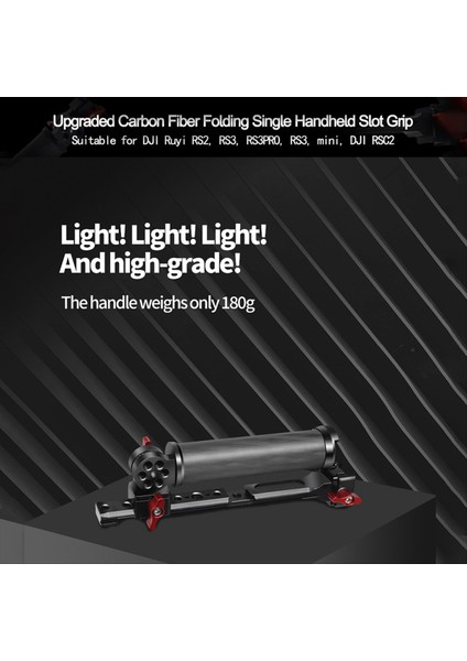 Djı Ronin Için Rs2/3 Stabilizatör Kaldırma Potu Yükseltilmiş Karbon Fiber Ayarlanabilir Açı Katlanır Tek Elle Olkavun Sapı 1pcs (Yurt Dışından)