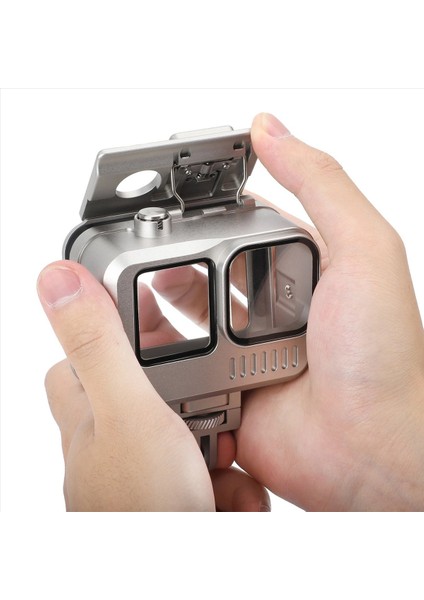 Su Geçirmez Muhafazalar Gopro Hero Için Kafes 9 10 11 Alüminyum Alaşım Kılıfı 40M Ipx8 Sualtı Ithal 9h Temperli Cam (Yurt Dışından)