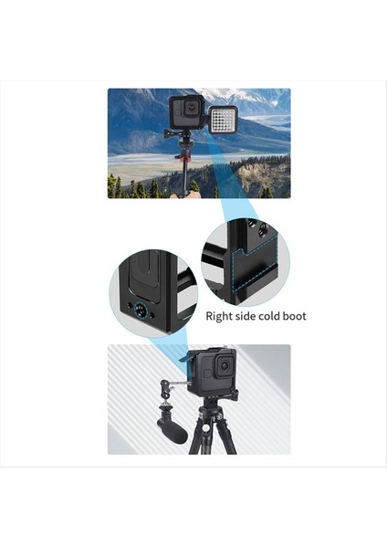 Kamera Kafesi Teçhizat Koruyucu Çerçeve Yan Pil Kapak Gopro Kahraman Için Soğuk Ayakkabı Montajı 11 Yan Kapak ile Mini Aksiyon (Yurt Dışından) fiyatları