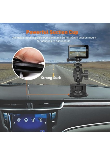 Spor Kamera Otomobil Önünde Araç Montajı Ön Cam Emme Kupası Montaj Gopro Action Camera Aksesuarları Için Uyumlu (Yurt Dışından) fırsatları