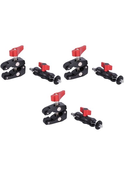 3x Slr Kamera Sihirli Kol Çift Sıcak Ayakkabı Balo Kafa Yengeç Pençesi Klipsi Evrensel Monitör Braket Balo Kafa Kelepçesi Süper Tutucu (Yurt Dışından)