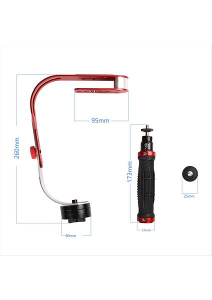 Dslr Kameralar Kamera Taşınabilir Yay Şeklinde Handheld Sabit Video Çalkalama Karşıtı Denge Dengeleyicisi Kırmızı (Yurt Dışından) fırsatları