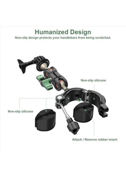 Motosiklet Bisiklet Braketi Çift Top Kafa Gopro 12 Aksiyon Kamera Aksesuarları Için (Yurt Dışından)