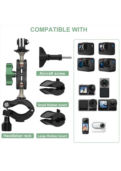 Motosiklet Bisiklet Braketi Çift Top Kafa Gopro 12 Aksiyon Kamera Aksesuarları Için (Yurt Dışından) fırsatları