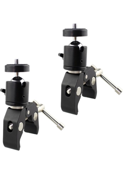 2x Dslr Ball Head Shoe Montaj Kamera Top Montaj Kelepçesi 1/4 Inç -20 Tripod Başı Sıcak Ayakkabı Adaptörü ve Serin Süper Kelepçe (Yurt Dışından)