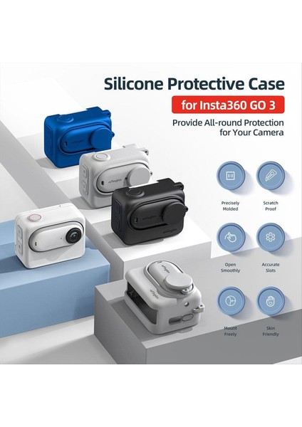 INSTA360 Go 3 Vücut Silikon Kapak Koruma Korusu Koruyucu Gövde Kılıfı INSTA360 Go 3 Aksesuar Mavi (Yurt Dışından) fiyatları