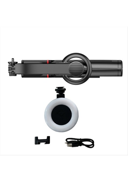 Manyetik Canlı Yayın Braketi Bluetooth Fotoğraf Tripod Kablosuz Bluetooth Selfie Stick ile Küçük Yuvarlak Işık (Yurt Dışından) fırsatları