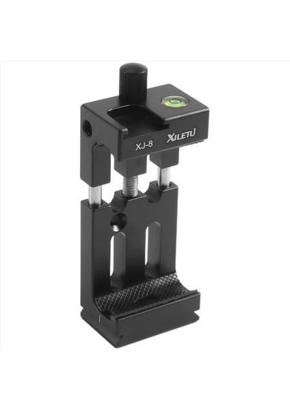 Xıletu Xj-8 Tripod Kafa Braketi Cep Telefonu Tutucu Klibi Telefon Flashlight Mikro Telefon Ruh Seviyesi ve Soğuk Ayakkabı Montajı Siyah (Yurt Dışından)