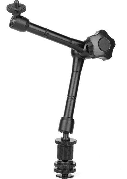 Sihirli Kol 11 Inç Eklemli Kol Sıcak Ayakkabı Montajı ve 1/4 Inç Tripod Vidalı Sihir Sürtünme Dslr Kamera Monitörü LED LCD Işıklar Dv Monitör Flaş Işıkları Mikrofon (Yurt Dışından) indirimleri