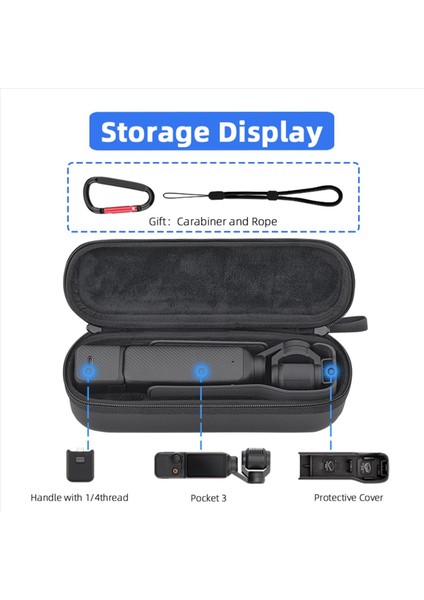 Djı Osmo Pocket 3 Depolama Çantası Için Kullanışlı Kılıf Kılıf Kamerası Bağımsız Çanta Çok Fonksiyonlu Organizatör Aksesuarları Siyah (Yurt Dışından)