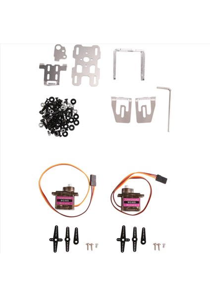 1set Dc 4 8-5V Çift Servo Gimbal Braketi 29X29MM Kamera Tavası/yatma Standı 2 Pcs ile 9g Direksiyon Dişli Rc Fpv Drone (A) (Yurt Dışından) modelleri