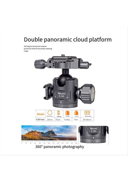 Xiletu Çift Panoramik Küresel Kafa Aka Base Mini Slr Kamera Yatay ve Dikey Gimbal Stabilizatör Tripod G28S (Yurt Dışından) fiyatları
