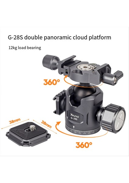 Xiletu Çift Panoramik Küresel Kafa Aka Base Mini Slr Kamera Yatay ve Dikey Gimbal Stabilizatör Tripod G28S (Yurt Dışından) indirimleri